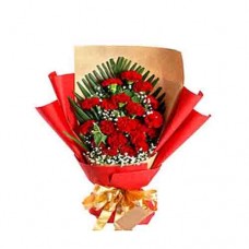 Red Carnation Hand Bouquet